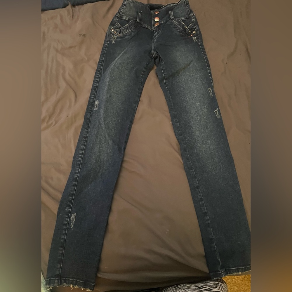 nicolette jeans, size us 3, colombian 8, dark blue